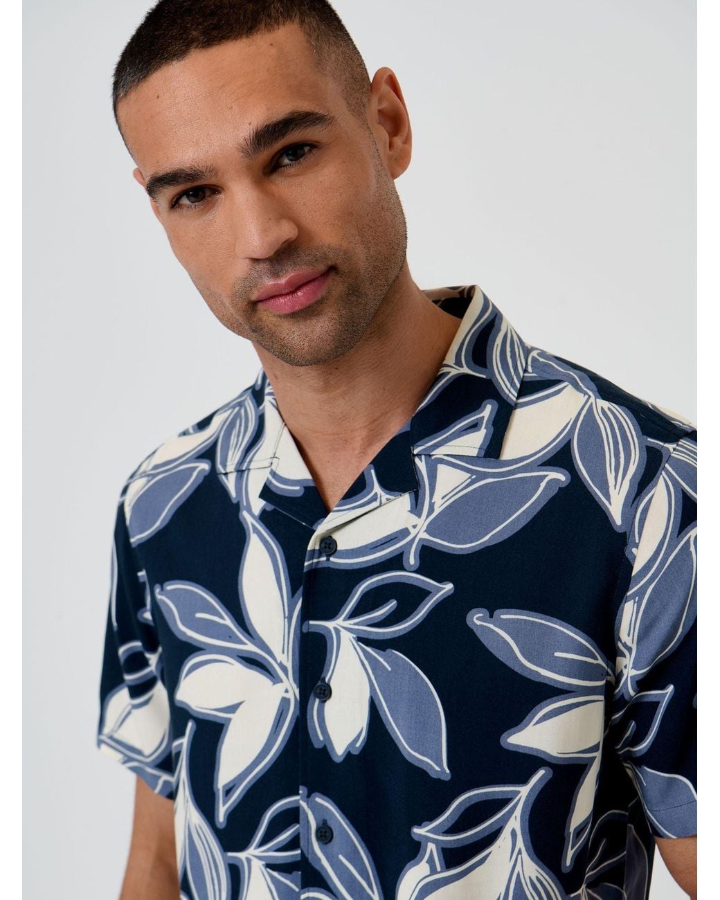 Threadbare Blue Short Sleeve Shirt for men