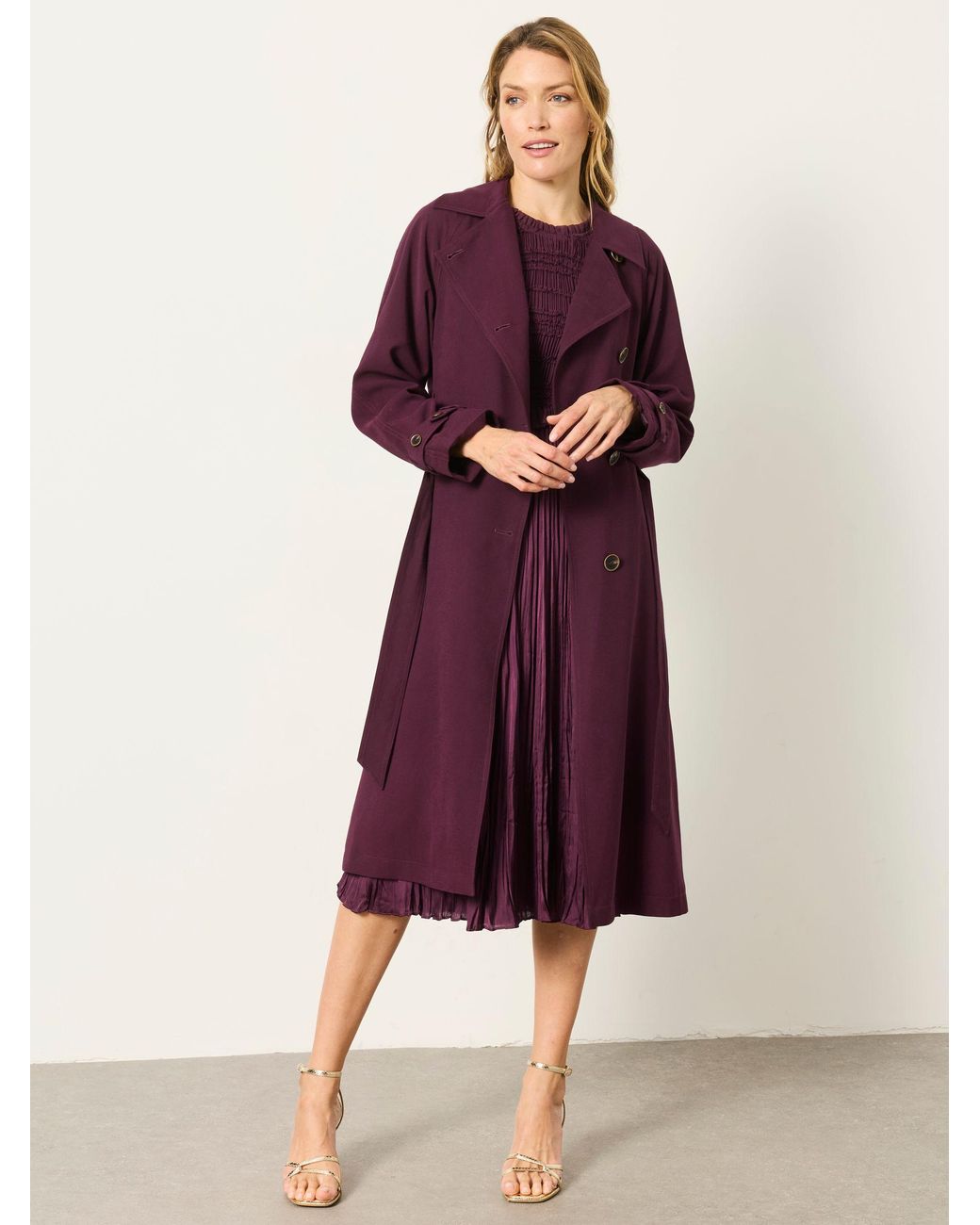 FatFace Brown Sinead Longline Trench Coat
