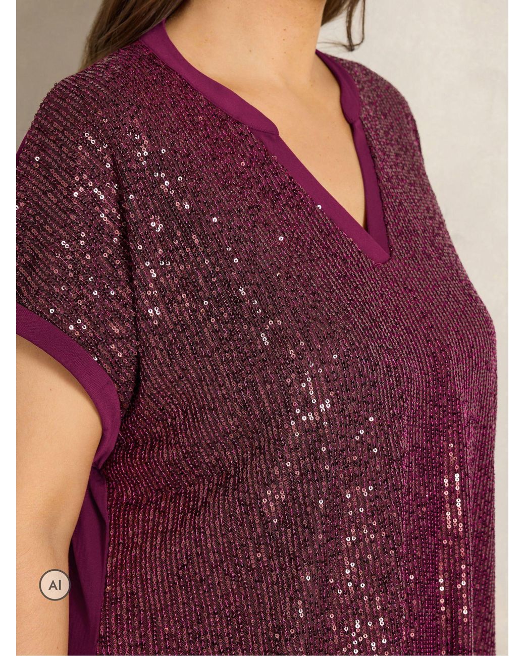 Evans Purple Sequin Embellished Top