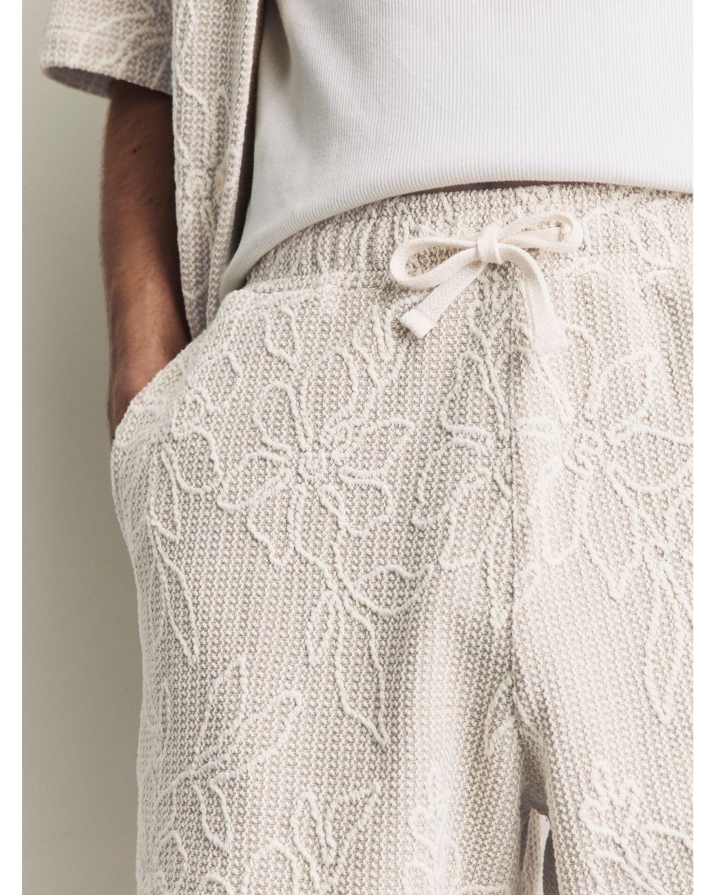 Next Natural Jersey Floral Patterned Shorts for men