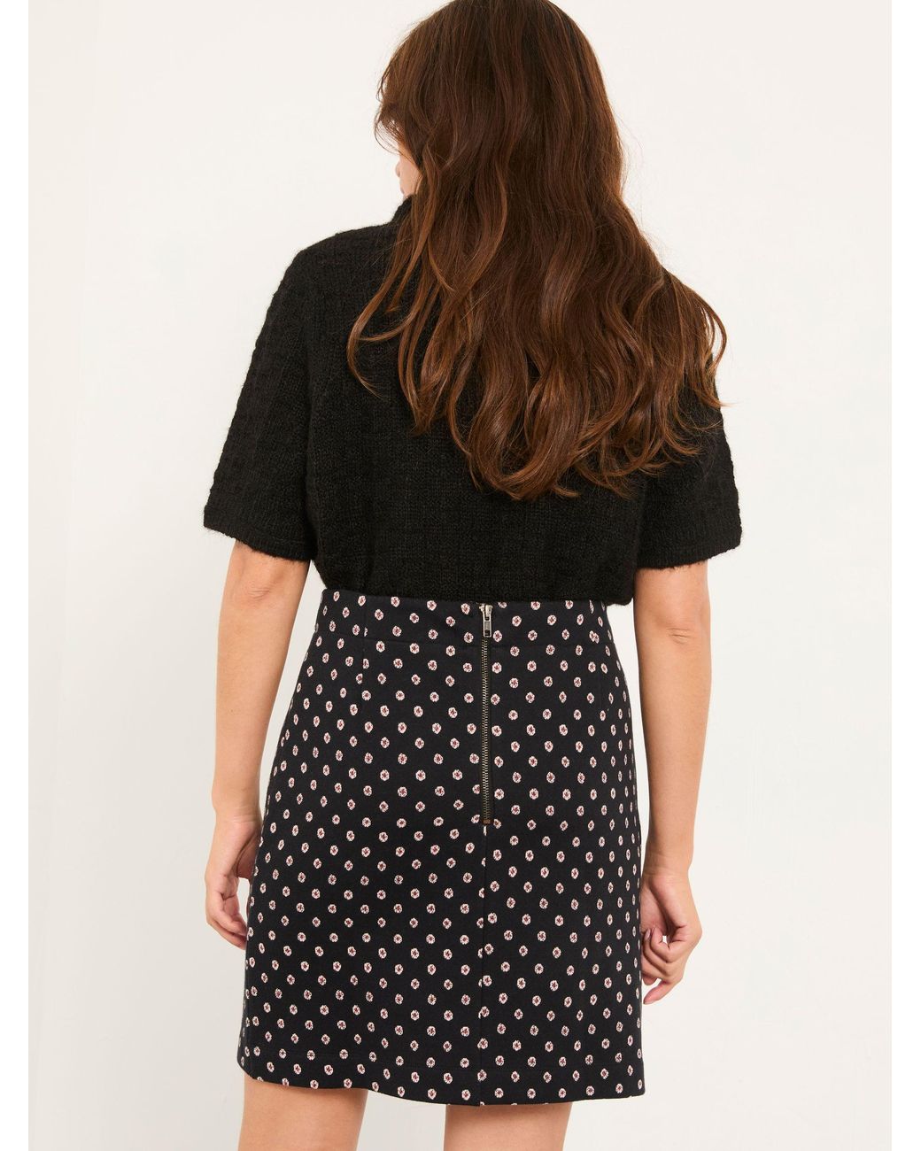 FatFace Black Jackie Metallic Skirt