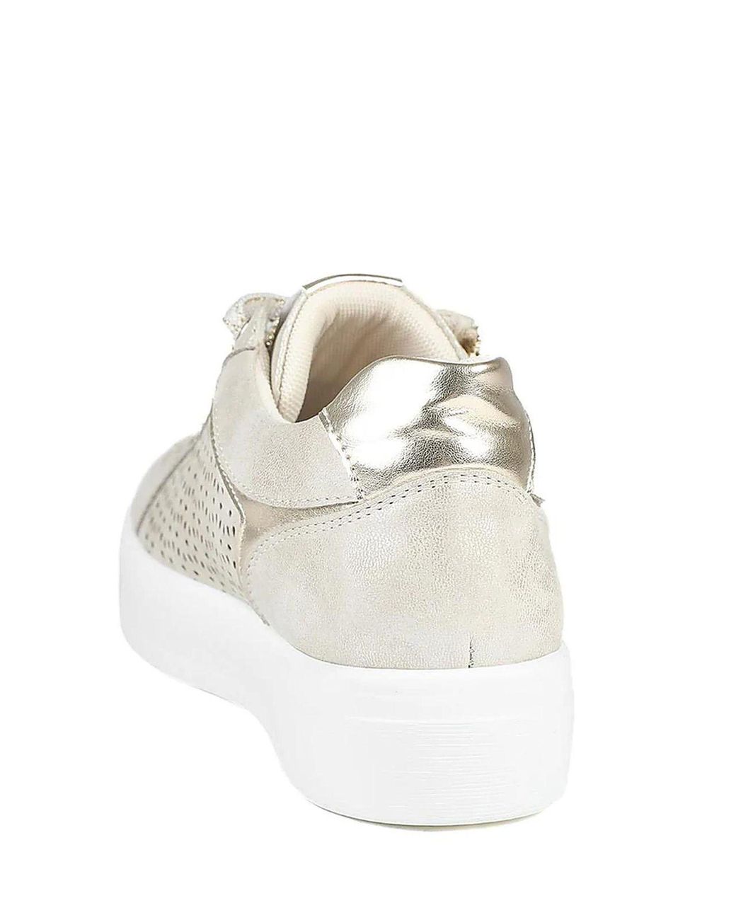 Pavers White Casual Platform Trainers With Side Zip
