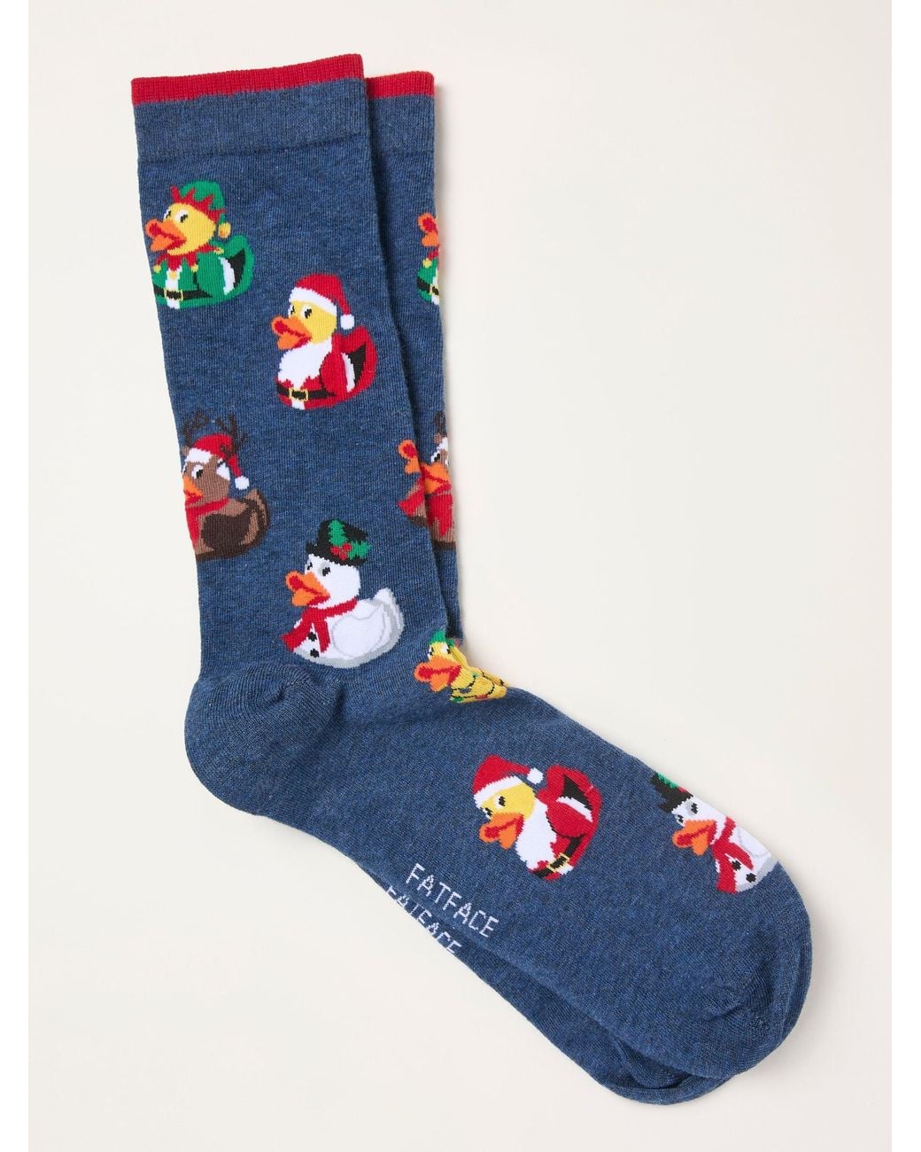 FatFace Blue Fatface Christmas Rubber Duck Socks for men