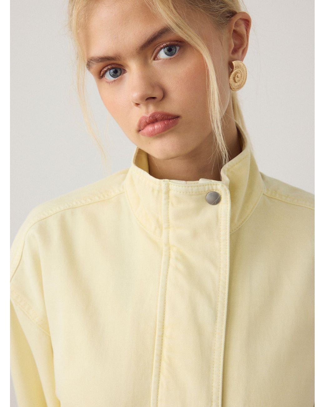 Next Natural Funnel Neck Cotton Utility Jacket