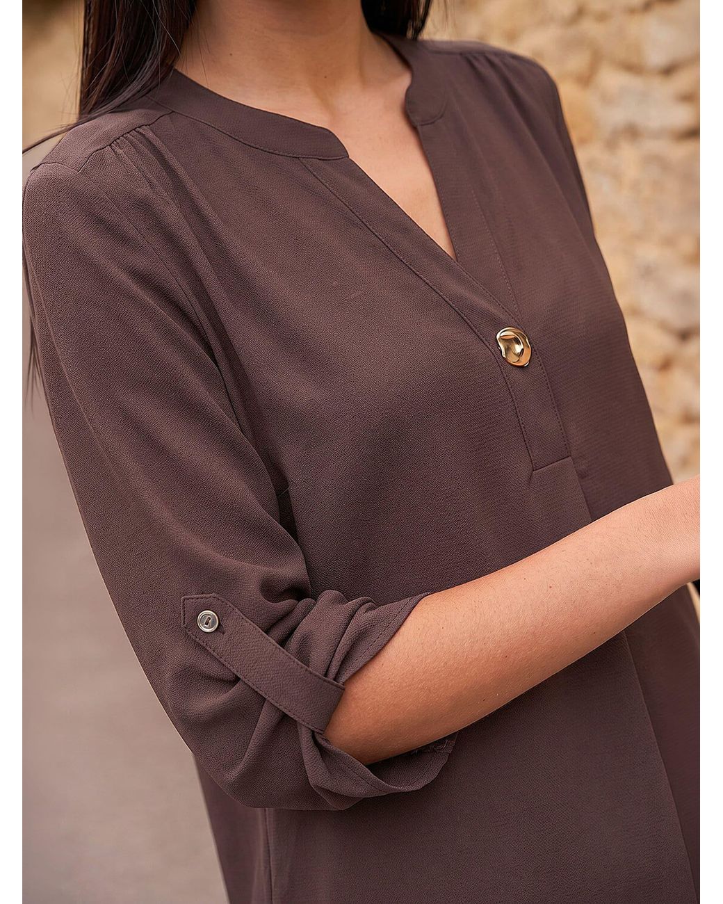 Roman Brown Button Shirt