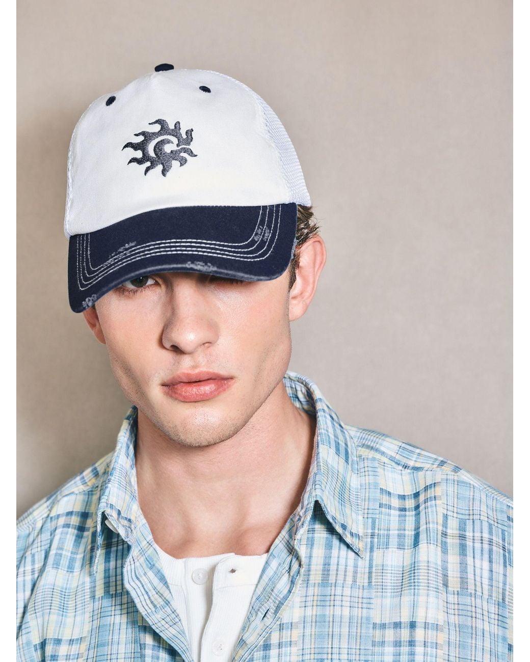 Next Blue Edit Embroidered Trucker Cap for men