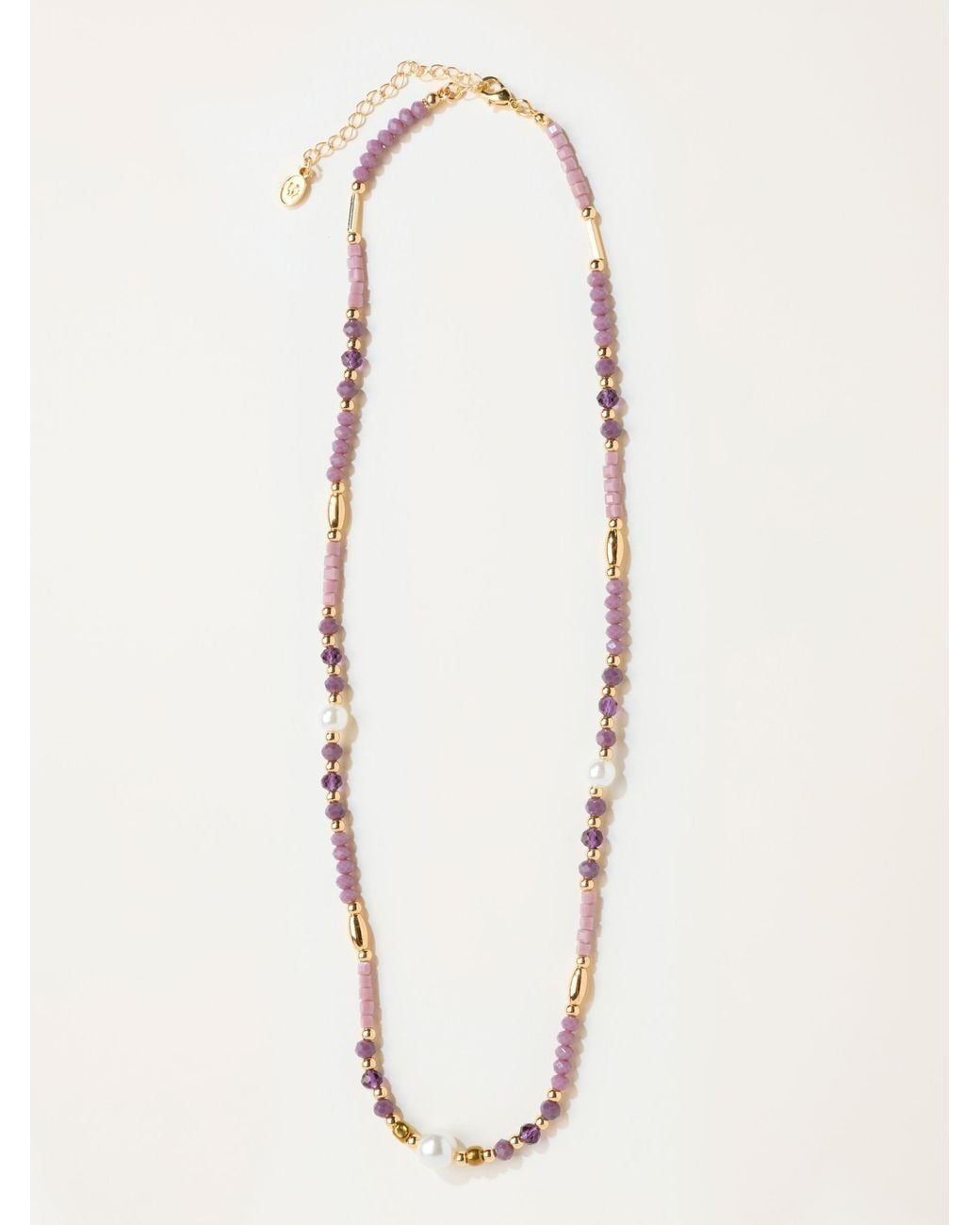 FatFace Brown Faux Pearl And Bead Necklace