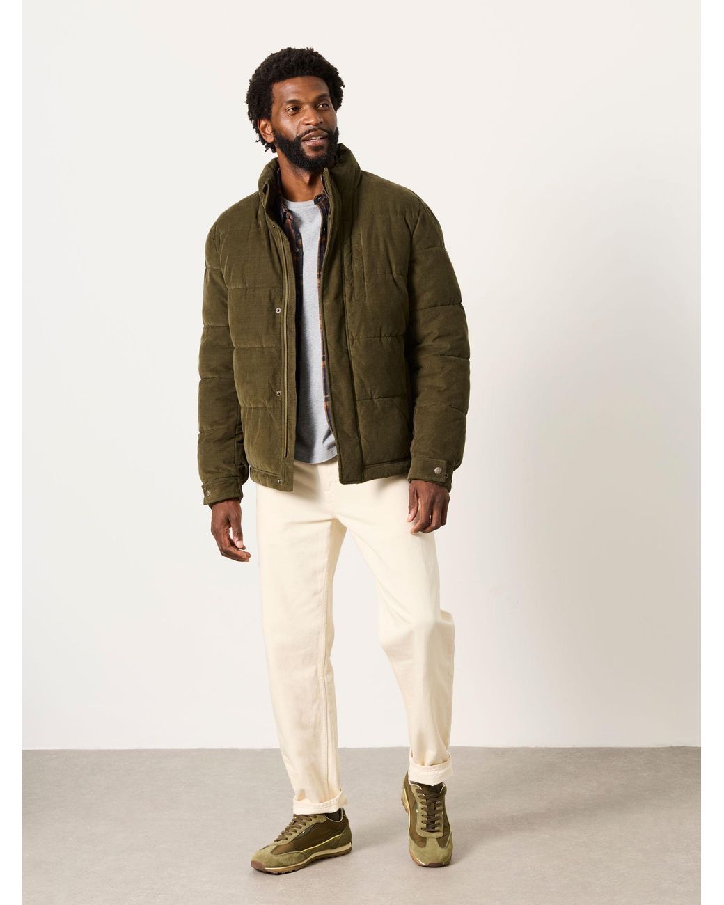 FatFace Green Cord Padded Jacket for men