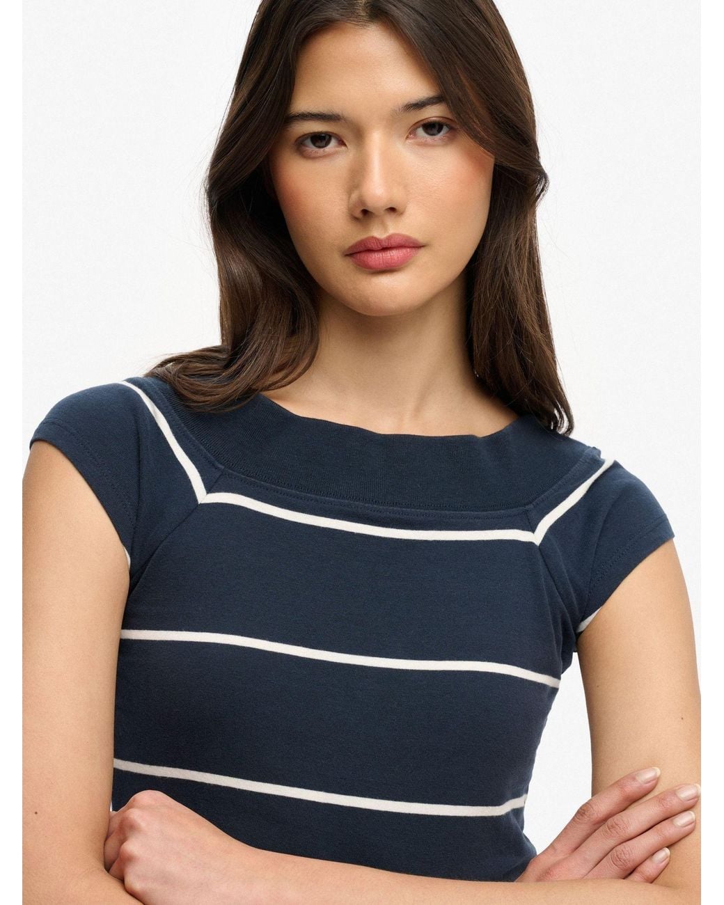 Superdry Blue Essential Off-Shoulder Top
