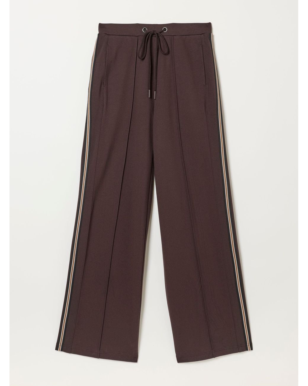 FatFace Brown Ely Petite Side Stripe Trousers