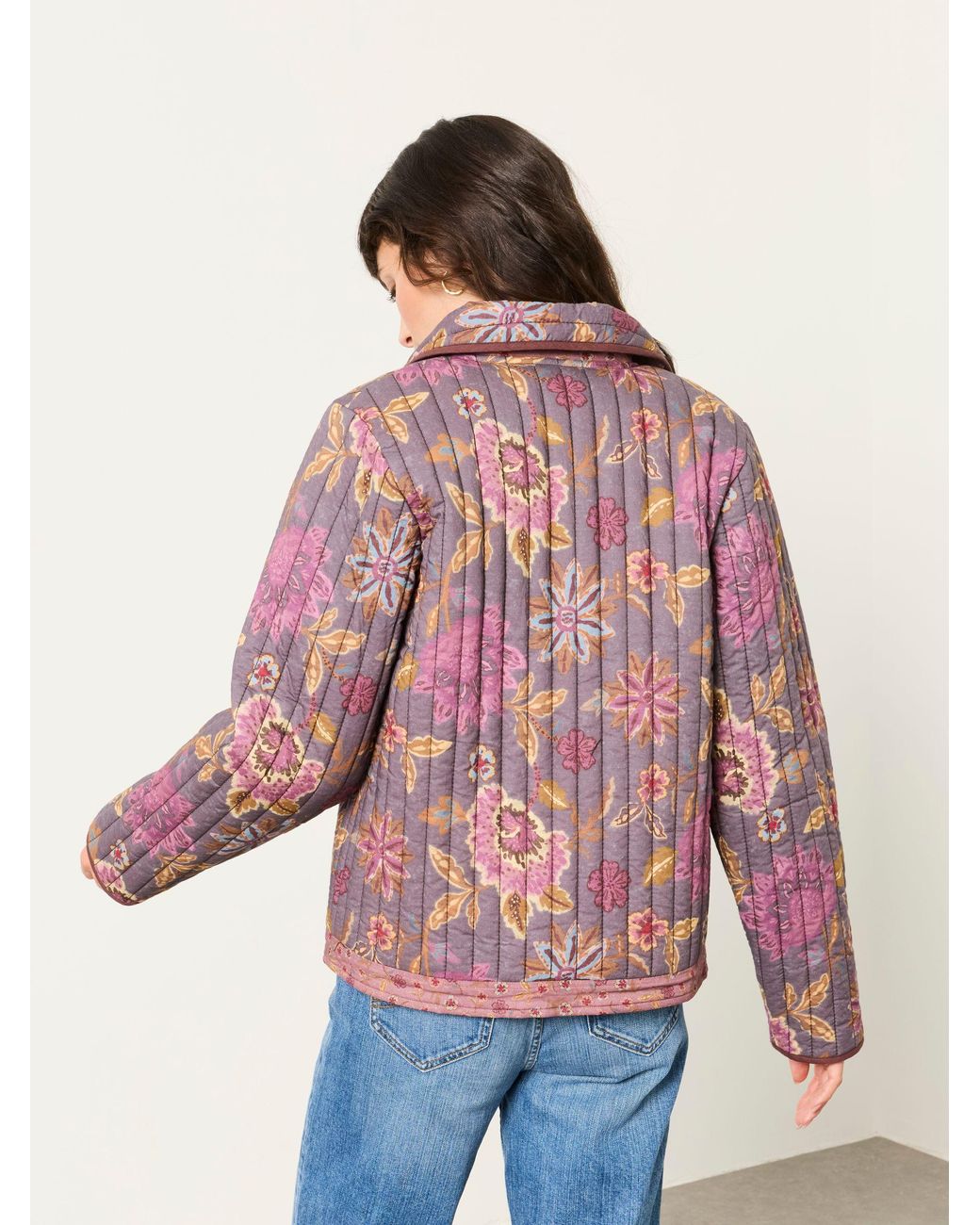 FatFace Purple Fatface Bryony Petite Quilted Jacket