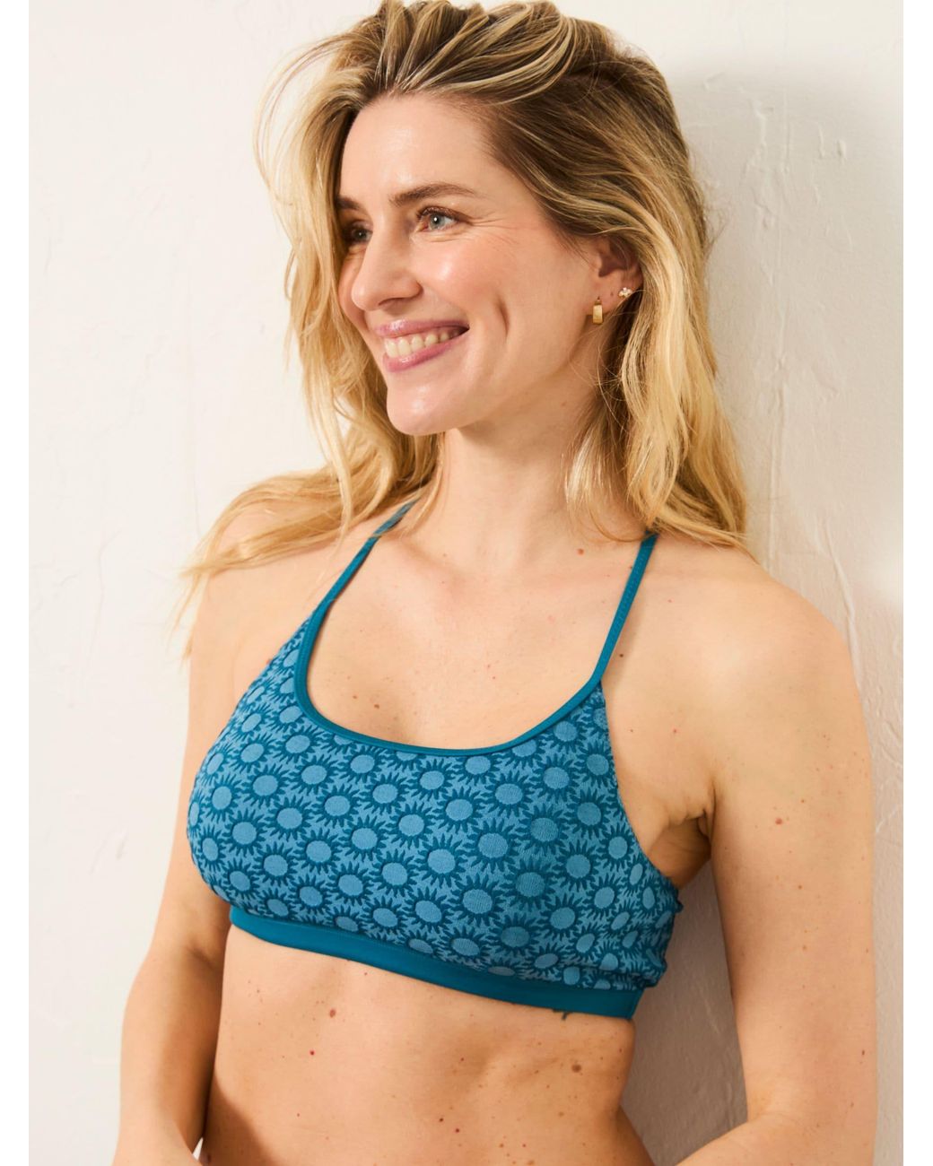 FatFace Blue Roan Macrame Bikini Top