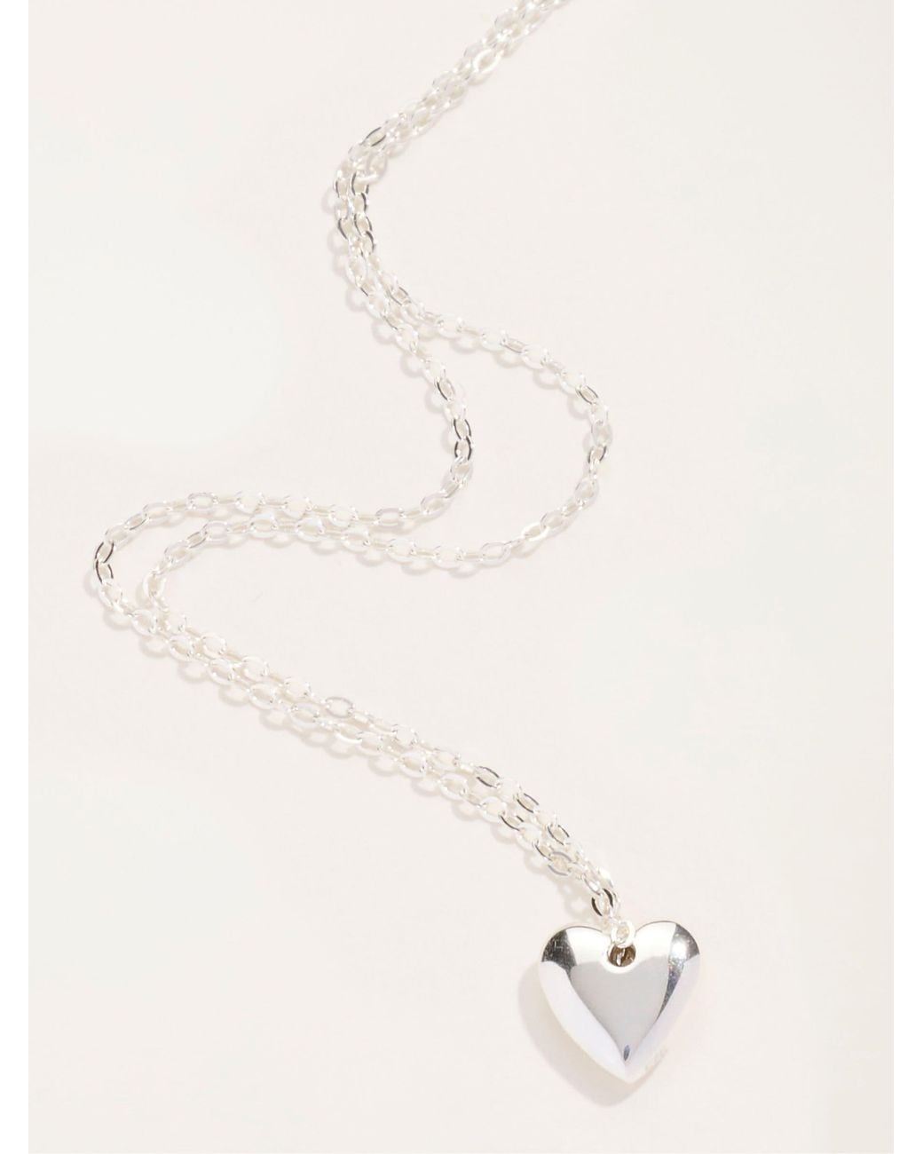 FatFace Natural Sterling Heart Necklace