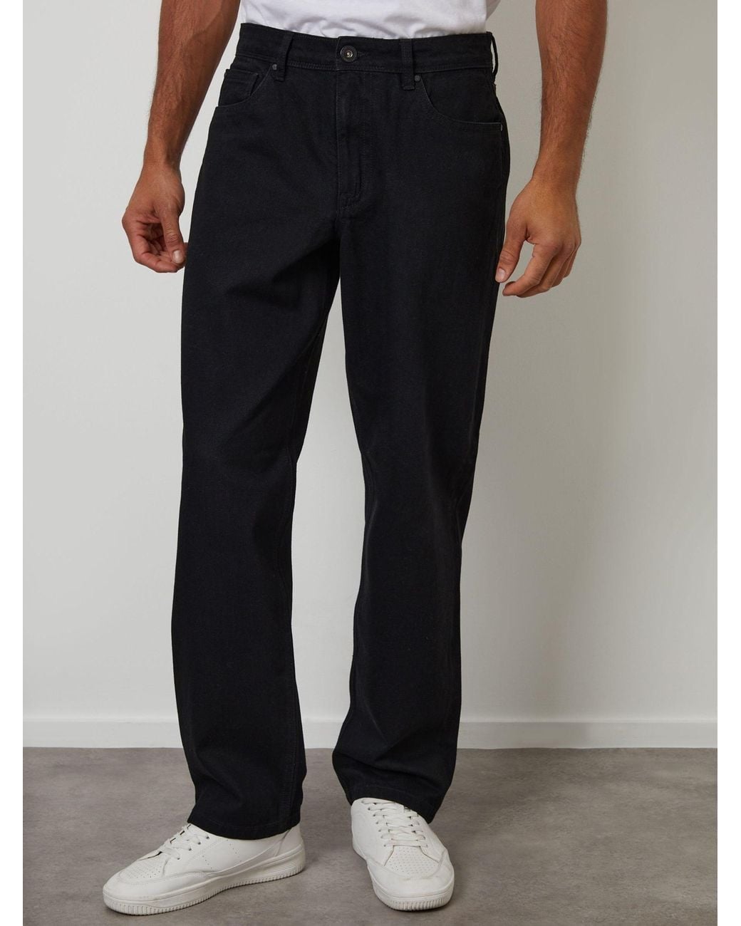 Threadbare Black Loose Fit Jeans for men