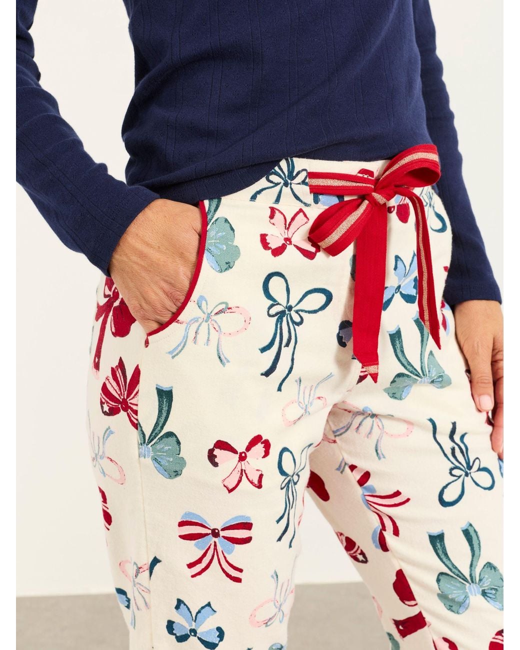 FatFace White Eva Bow Pyjama Bottoms