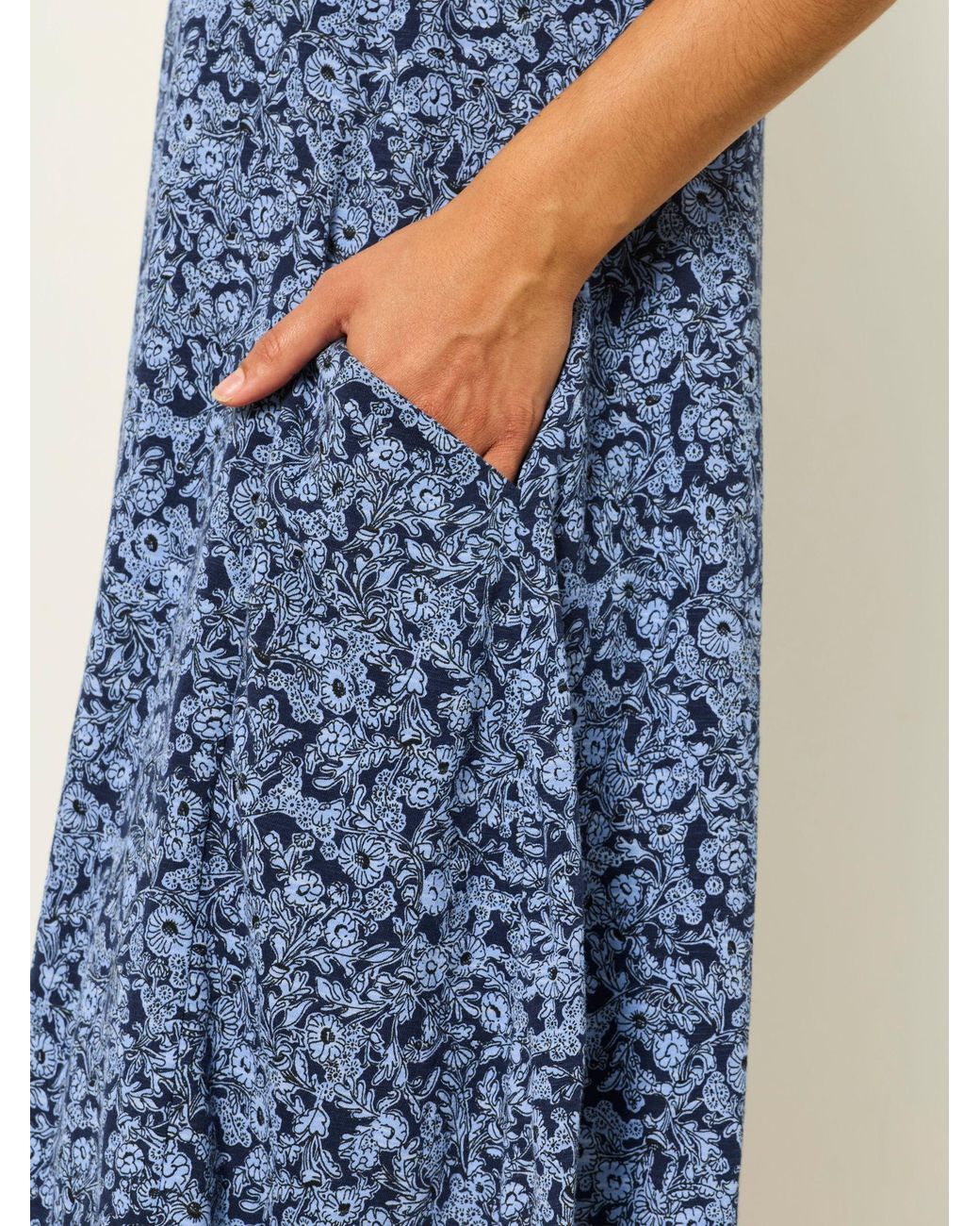 FatFace Blue Simone Petite Floral Jersey Dress