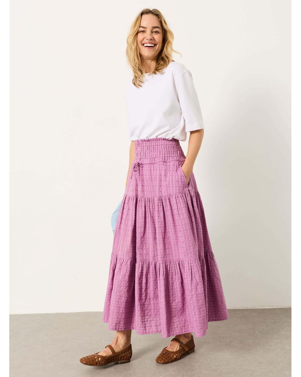 FatFace Pink Fatface Billy Midi Skirt