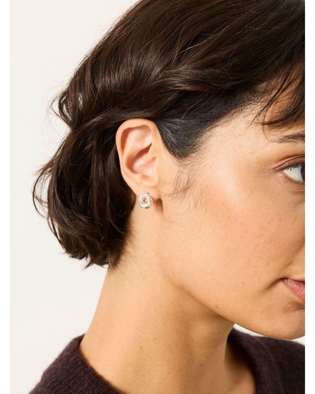 FatFace Black Twist Stud Earrings