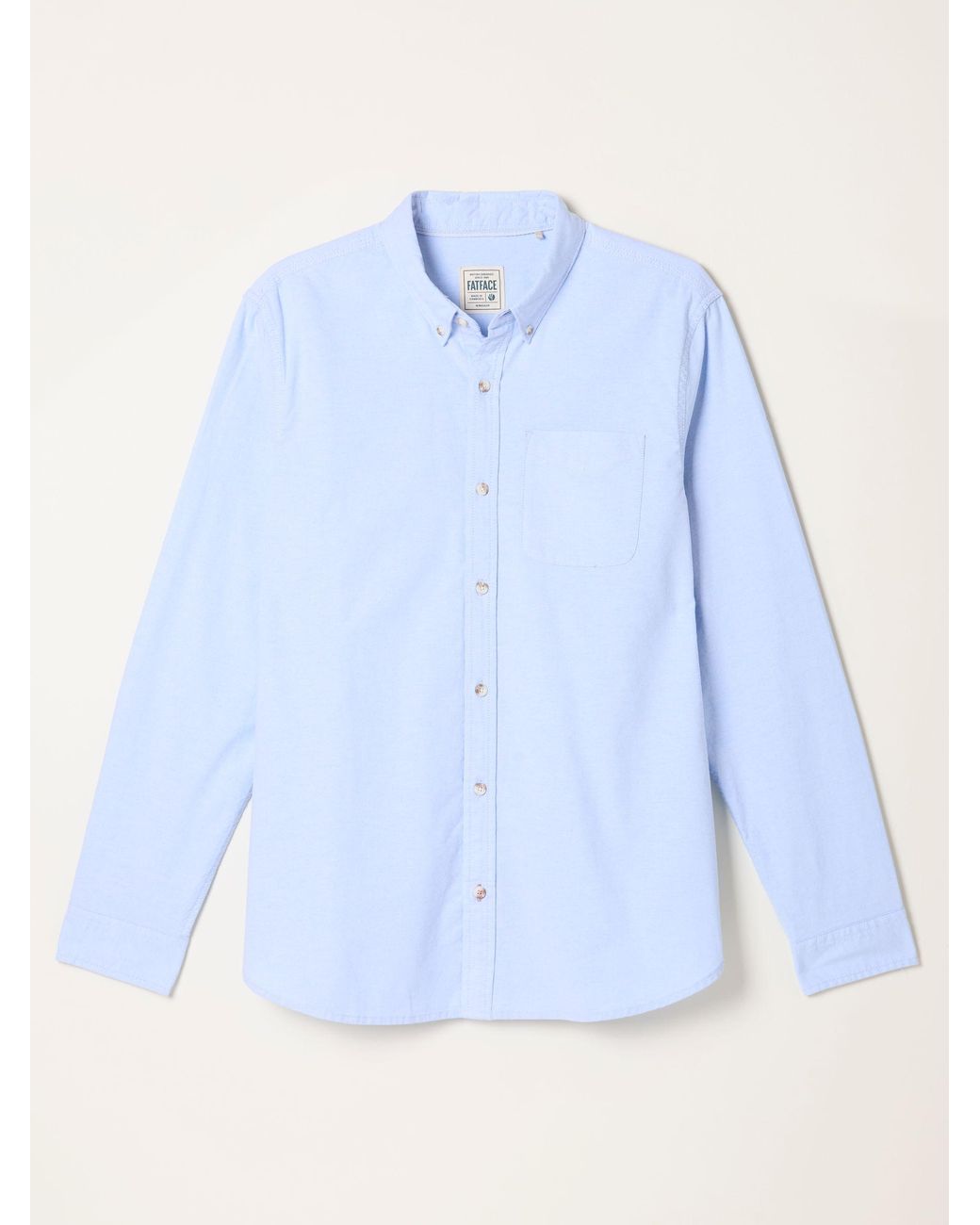 FatFace White Fatface Oxford Long Sleeve Shirt for men