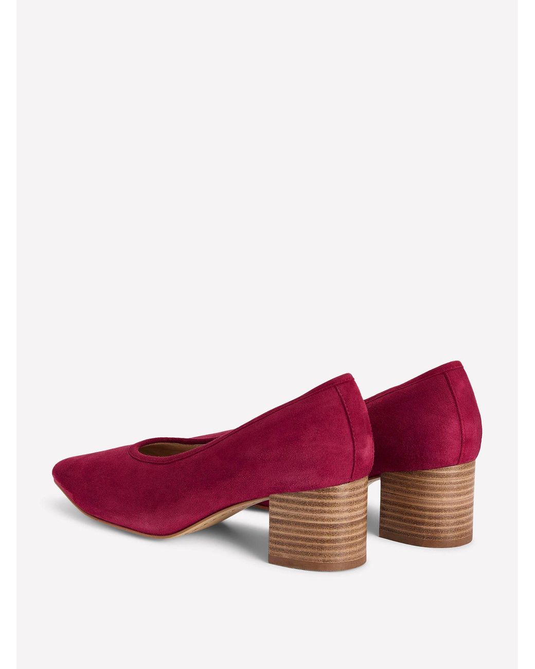 Boden Red Suede Block Heel Courts