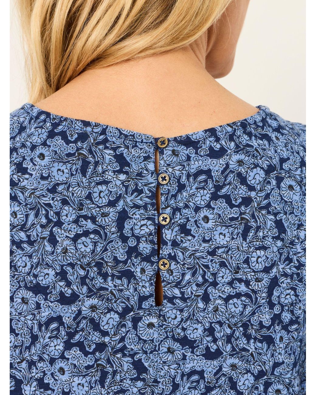 FatFace Blue Simone Floral Jersey Dress