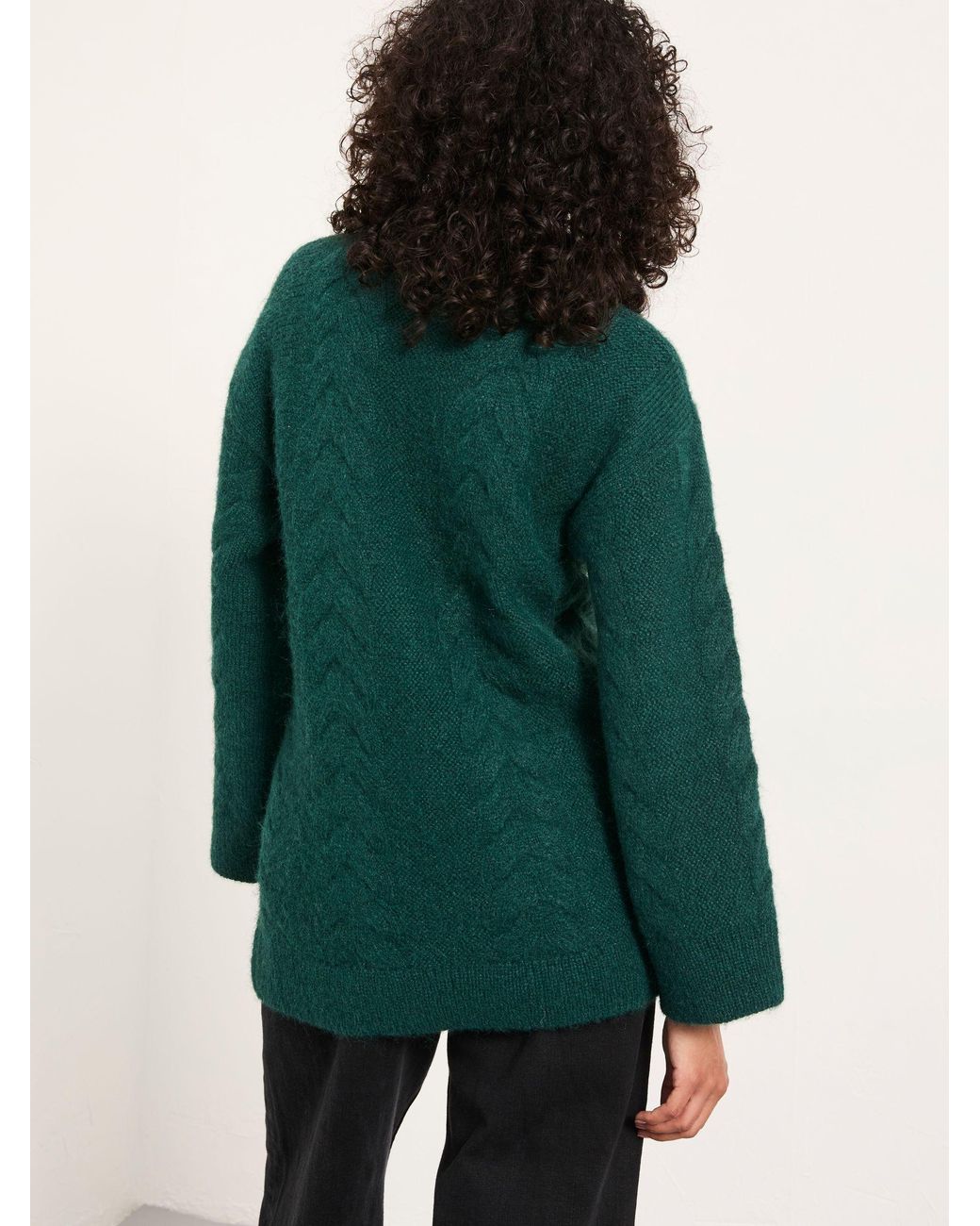 FatFace Green Celia Knitted Roll Neck Jumper