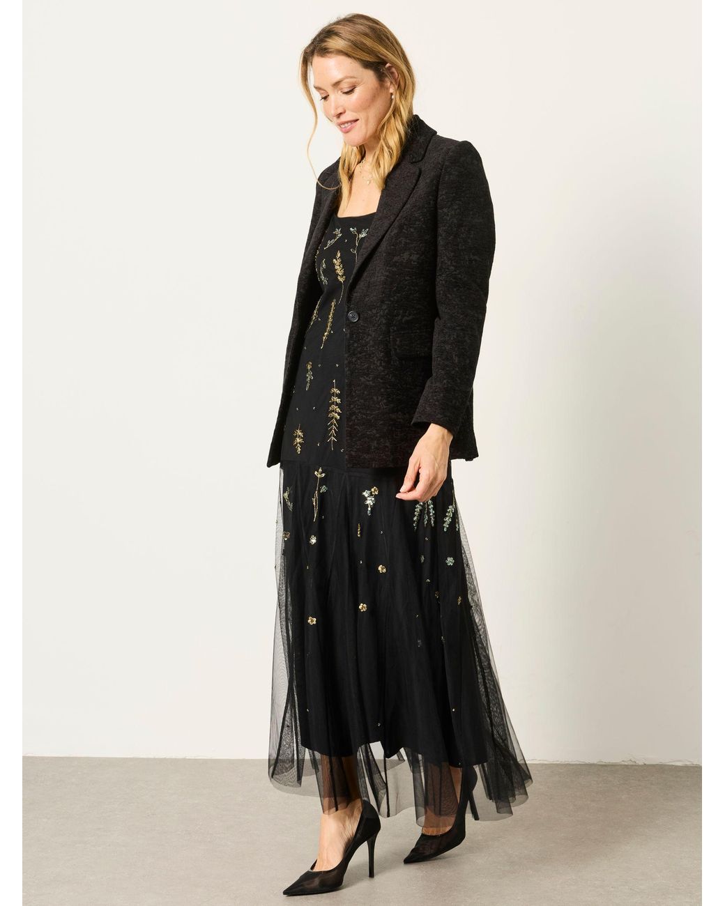 FatFace Brown Lily Jacquard Blazer