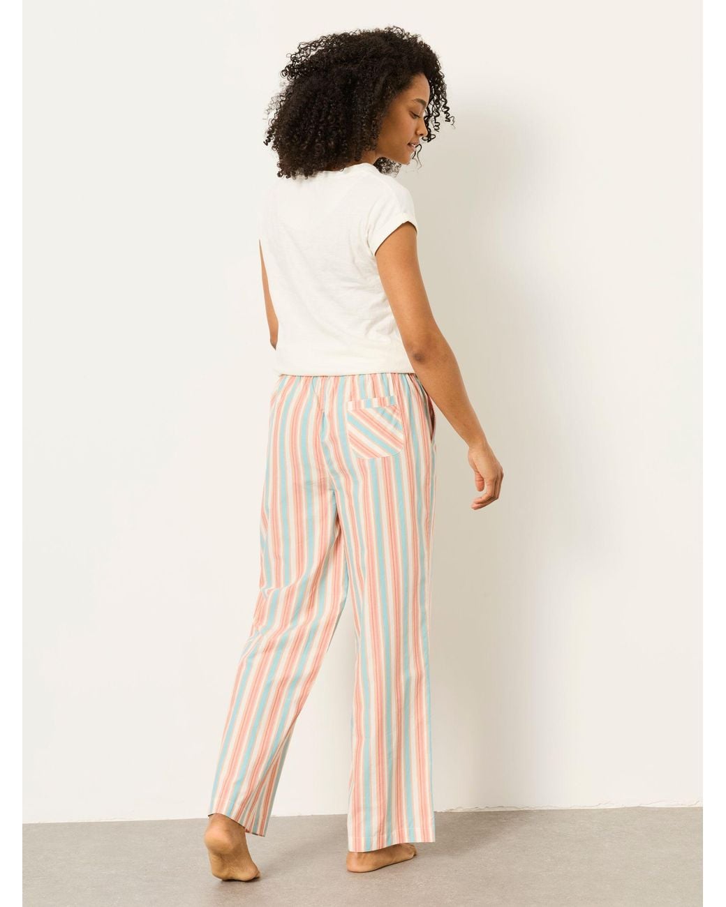 FatFace Natural 2 Piece Jersey Woven Pyjama Set