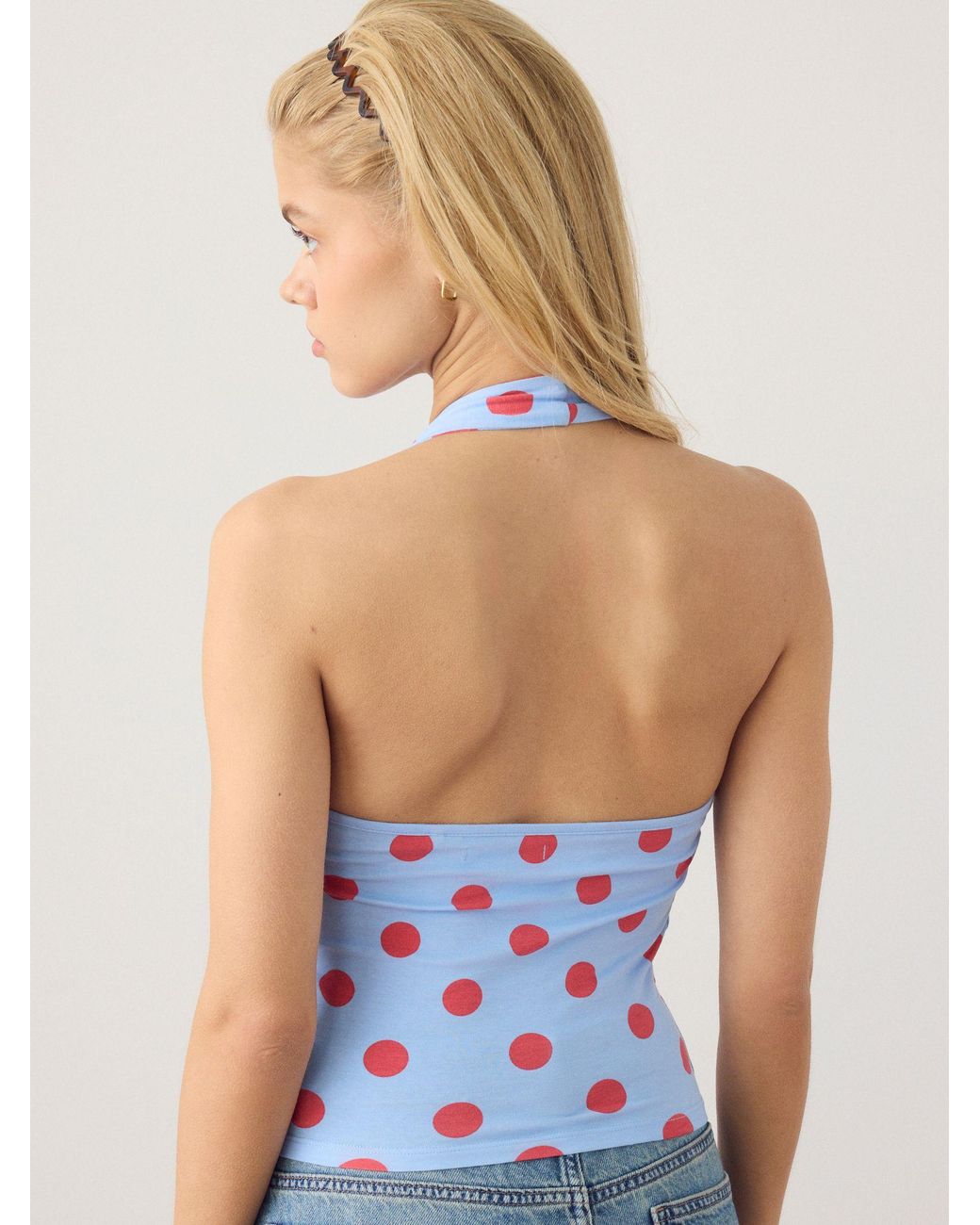 Next Blue Halter Neck Top