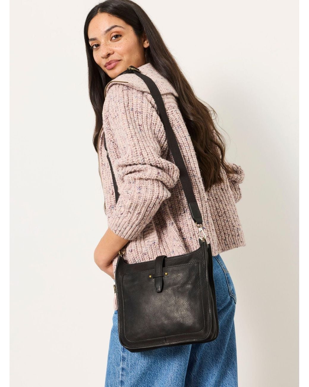 FatFace Blue Mila Leather Crossbody Bag