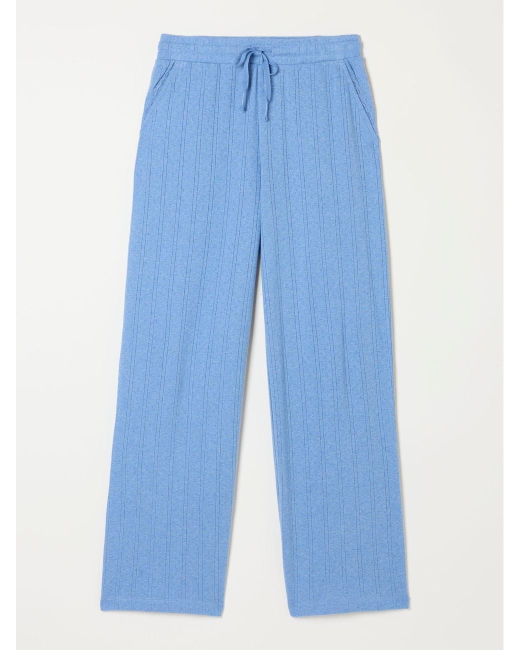 FatFace Blue Lola Pointelle Wide Leg Trousers