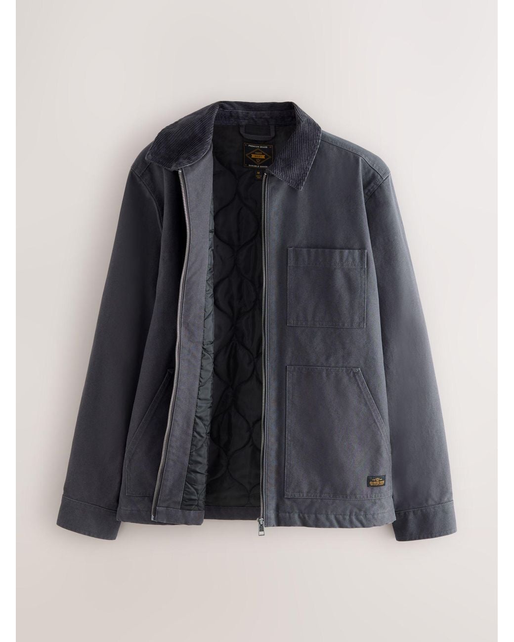 Next Black Charcoal Canvas Chore Jacket for men