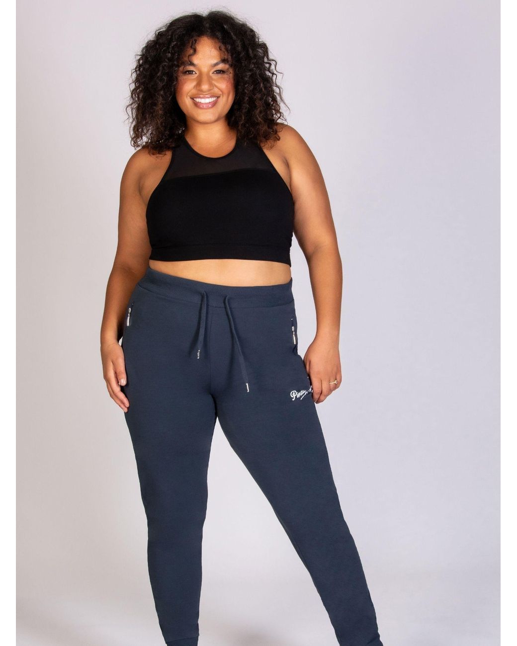 Pineapple Blue Skinny Zip Joggers