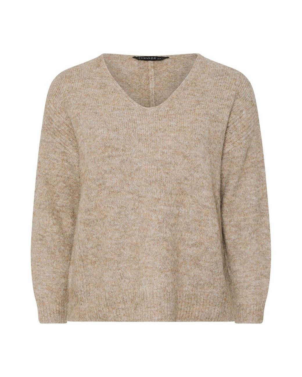 Evans Natural V-Neck Jumper
