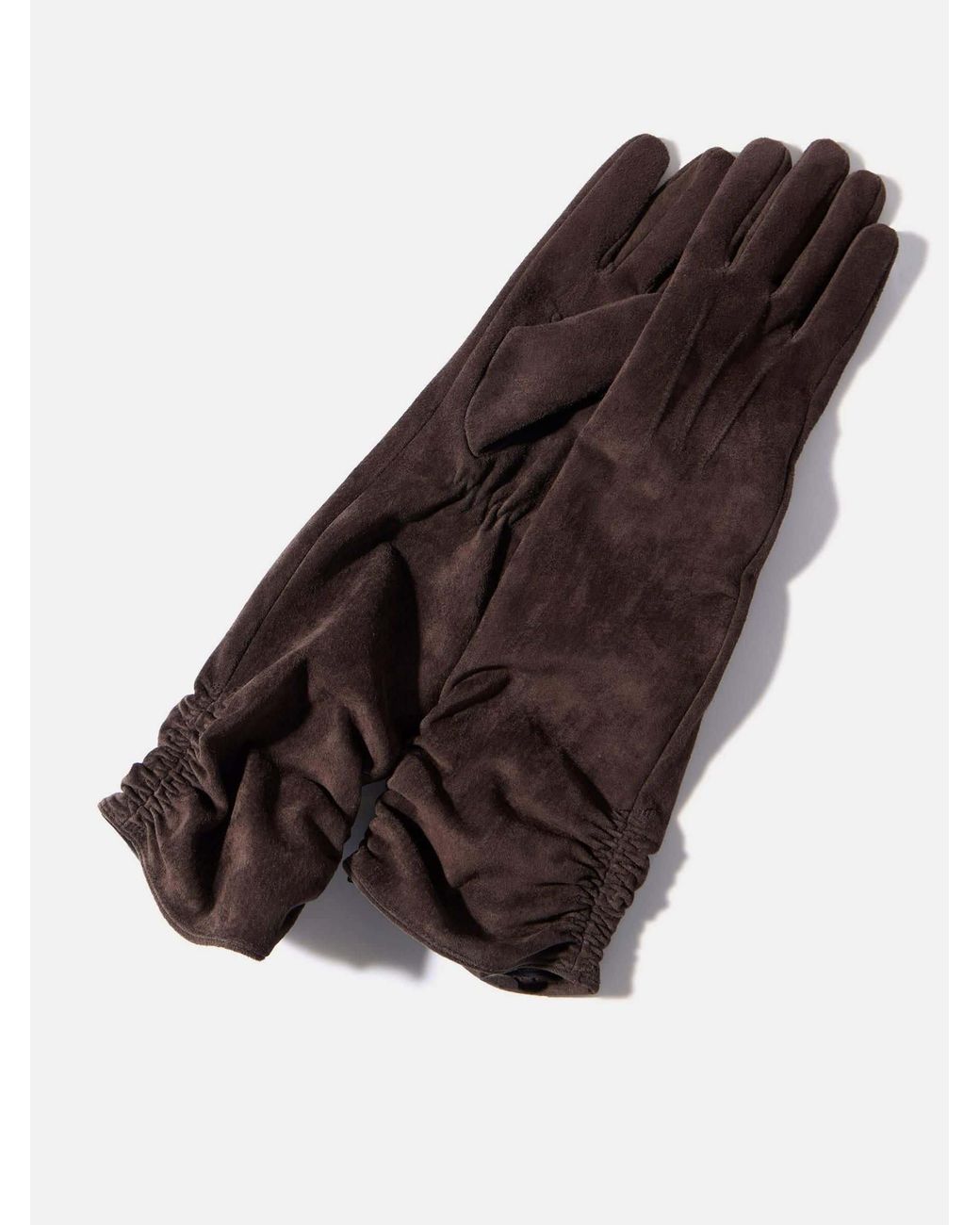 Mint Velvet Brown Suede Long Gloves