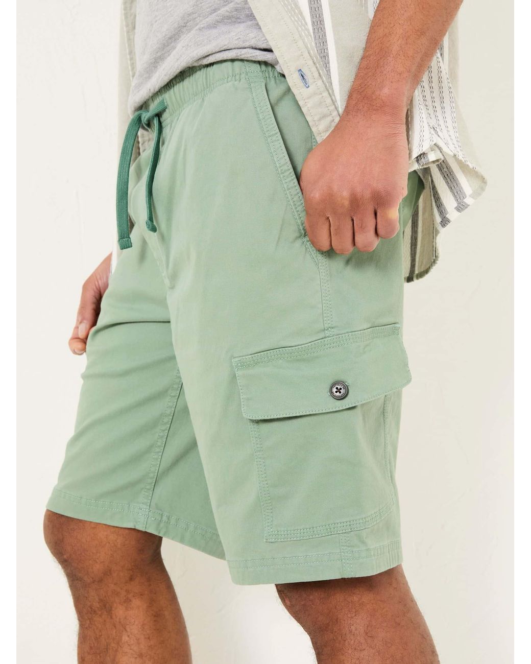 FatFace Green Tenby Pull On Cargo Shorts for men