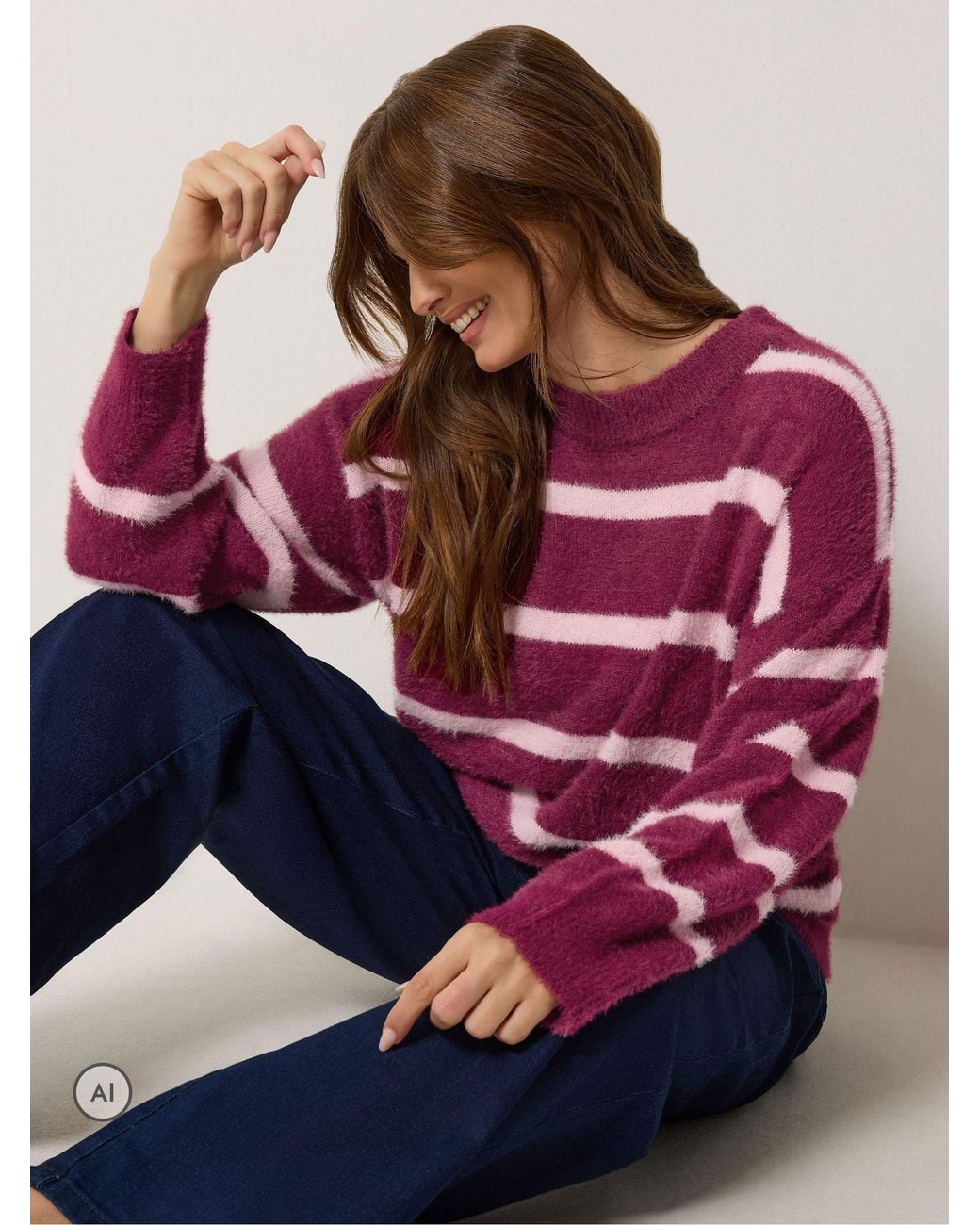 M Com Red Stripe Jumper