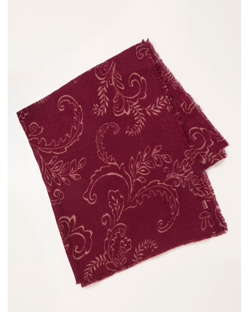FatFace Red Fatface Burgundy Paisely Midweight Scarf