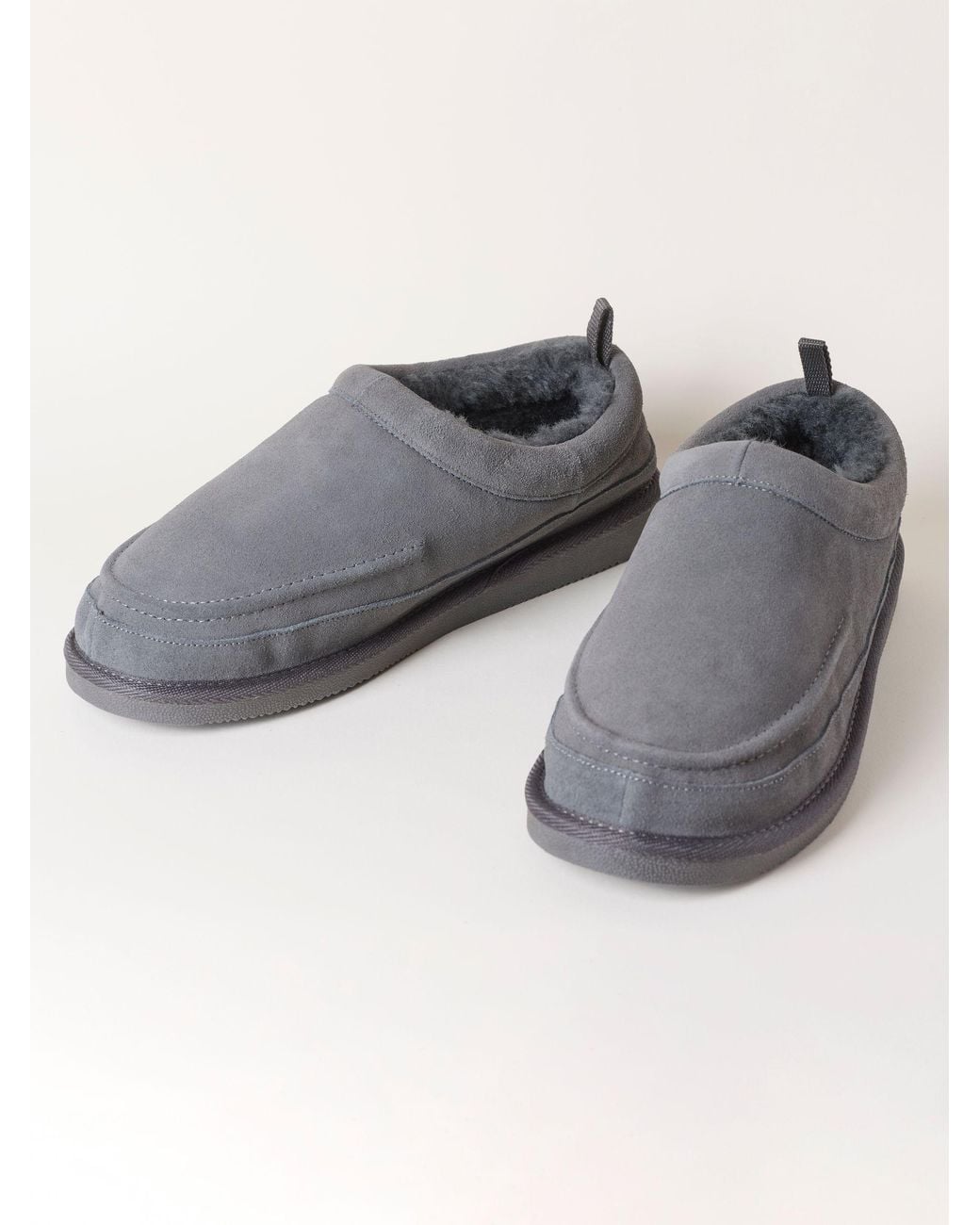FatFace Gray Fatface Lewis Suede Mule Slipper for men