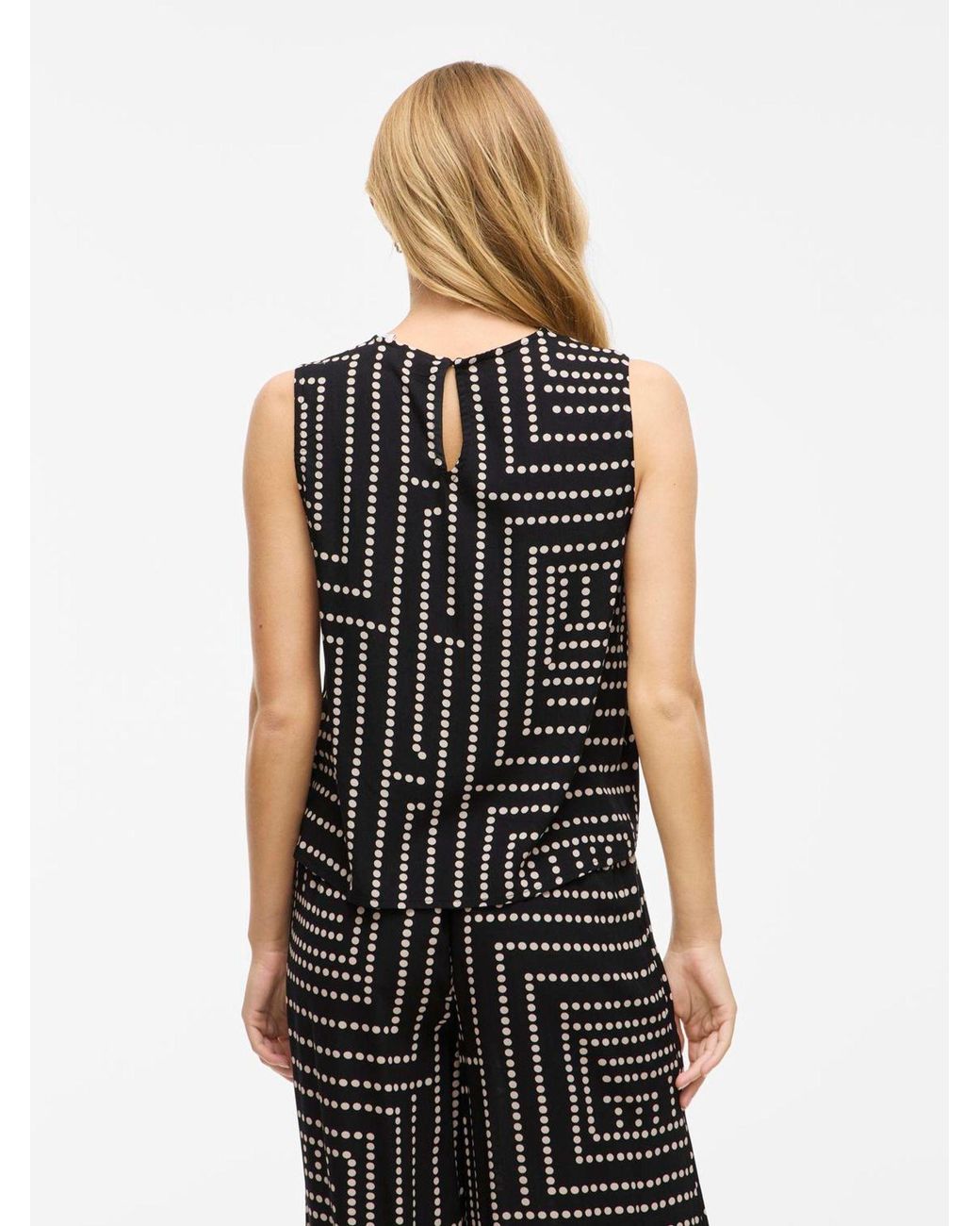 Vila Black Geometric Strapless Vest Top
