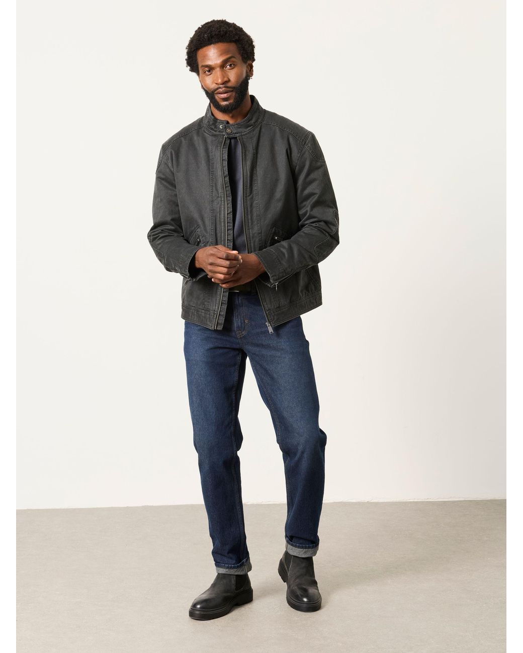 FatFace Gray Hamble Bomber Jacket for men