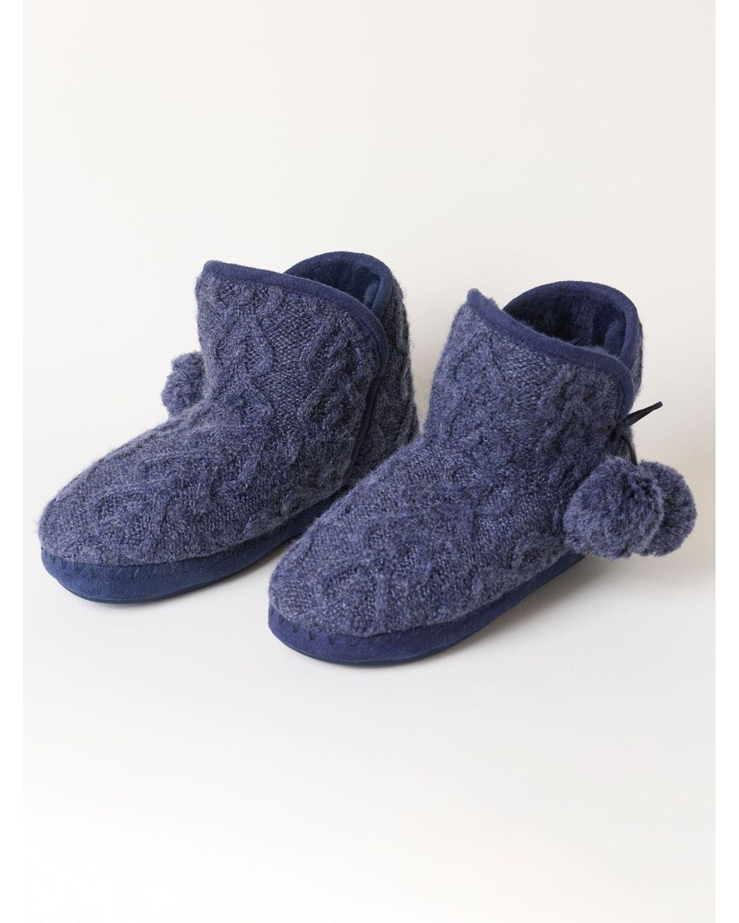 FatFace Blue Fatface Sara Knit Slipper Boots