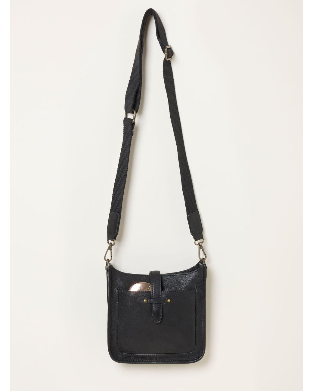 FatFace Black Fatface Mini Alma Leather Crossbody Bag
