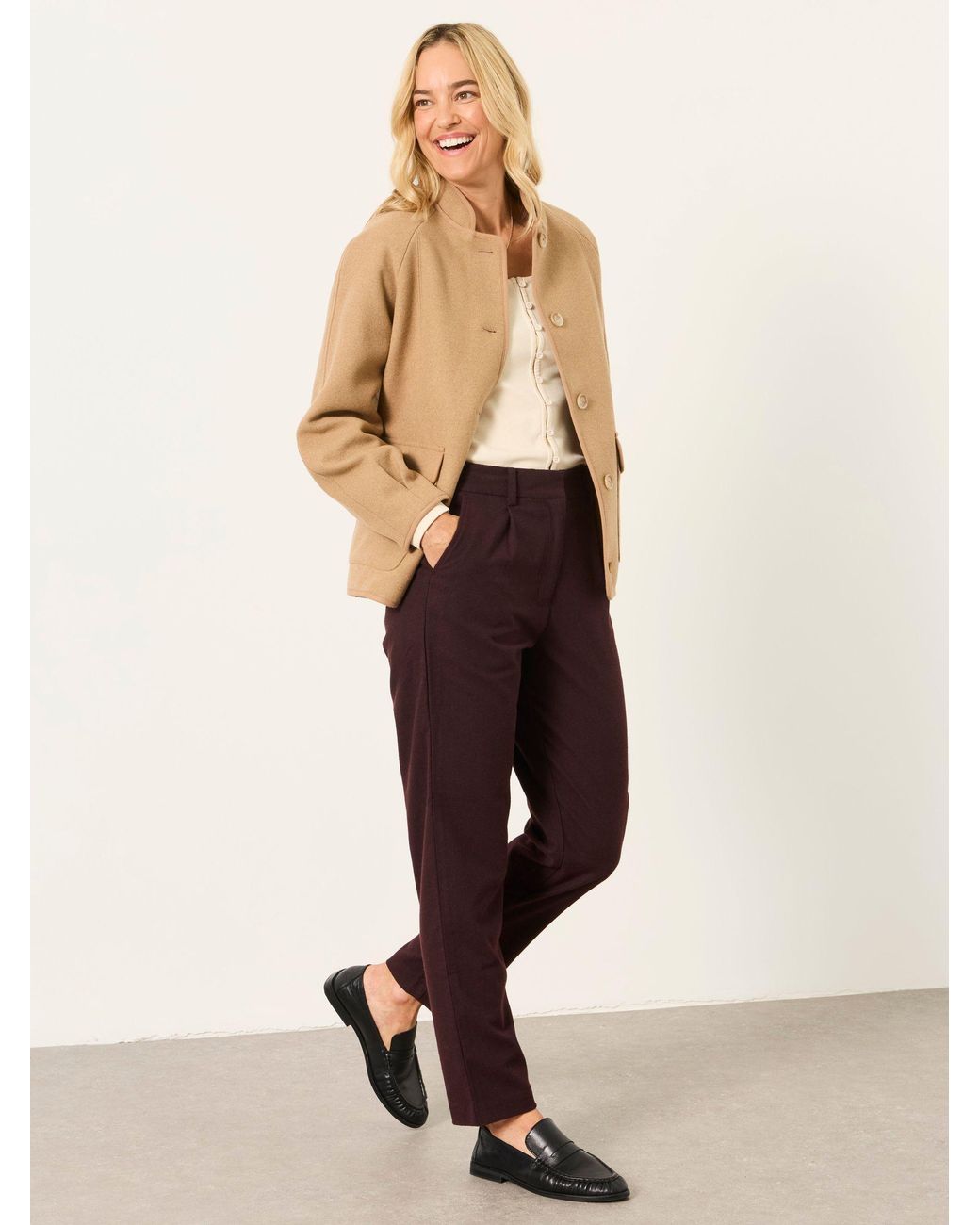 FatFace Purple Willow Herringbone Trousers
