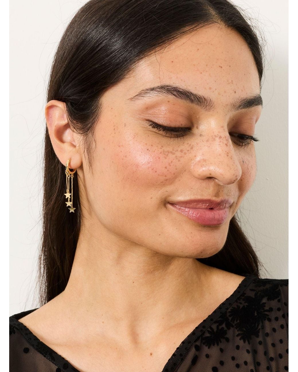 FatFace Natural Fatface Tone Star Party Hoops Earrings