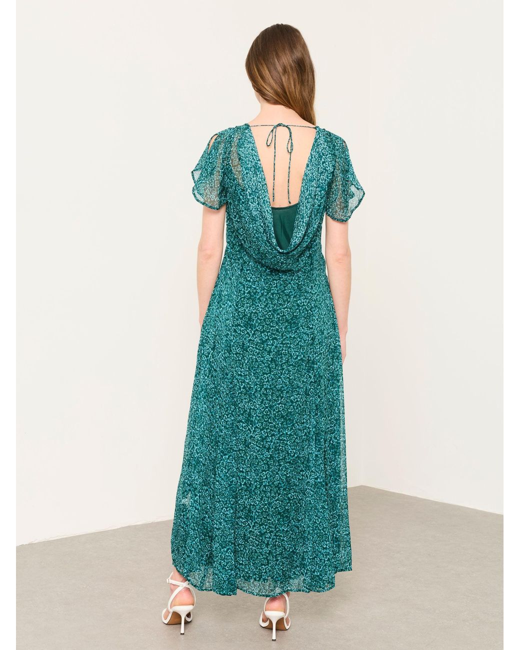 FatFace Green V & A Maisie Petite Maxi Dress