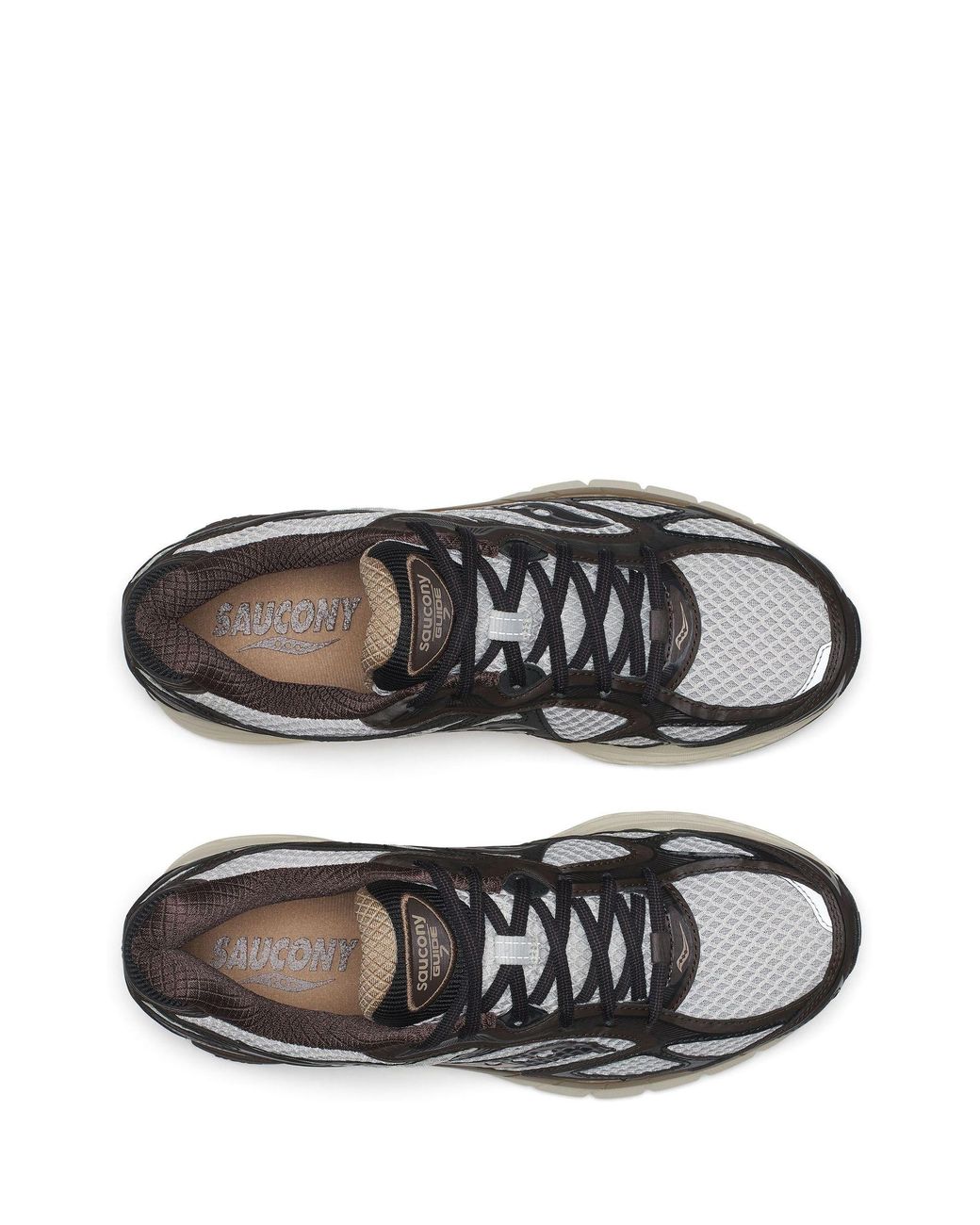 Saucony White Taupe Progrid Guide 7 Trainers