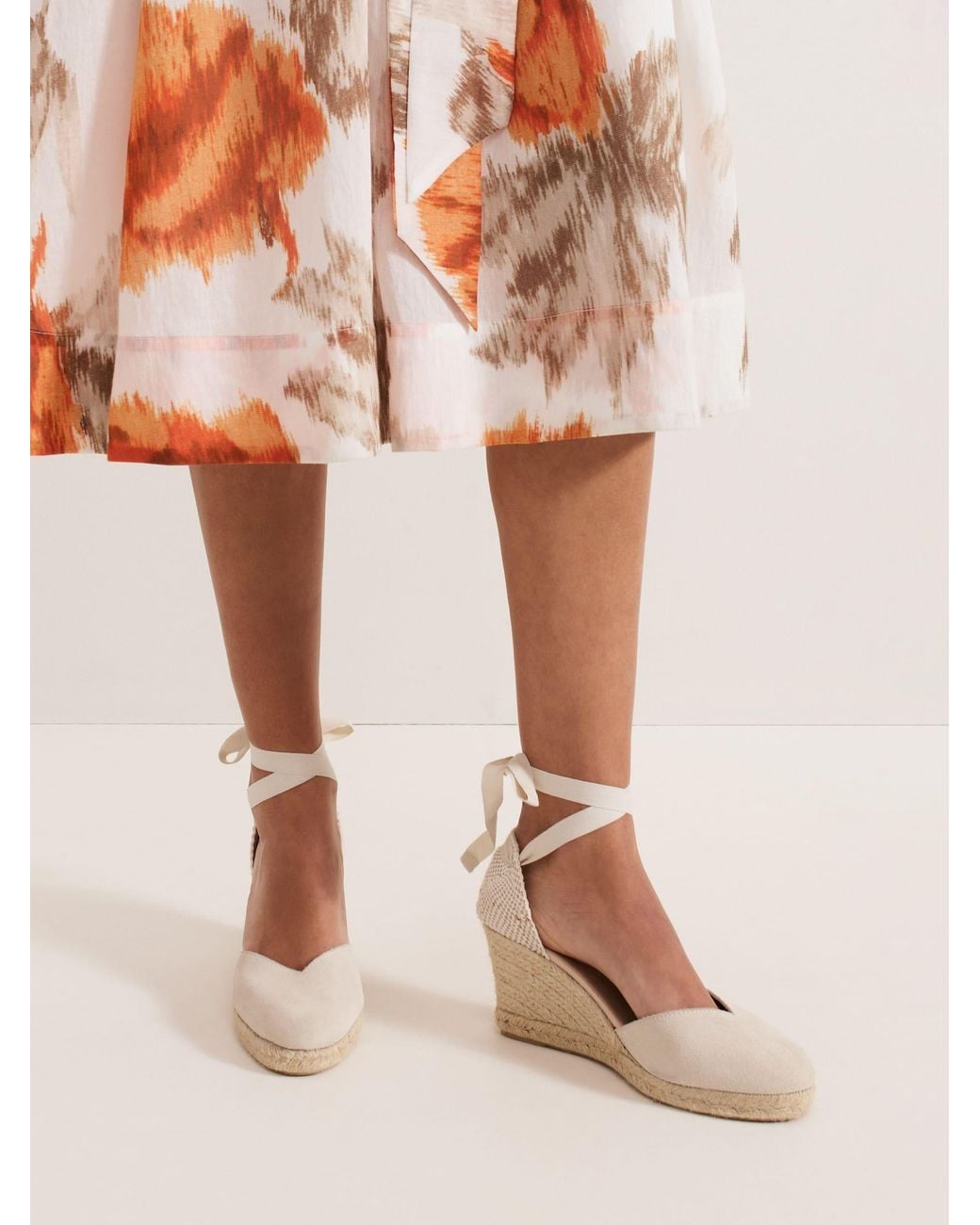 Phase Eight Natural Wedge Espadrille