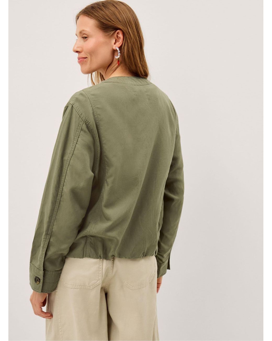 Monsoon Green Colette Linen Jacket