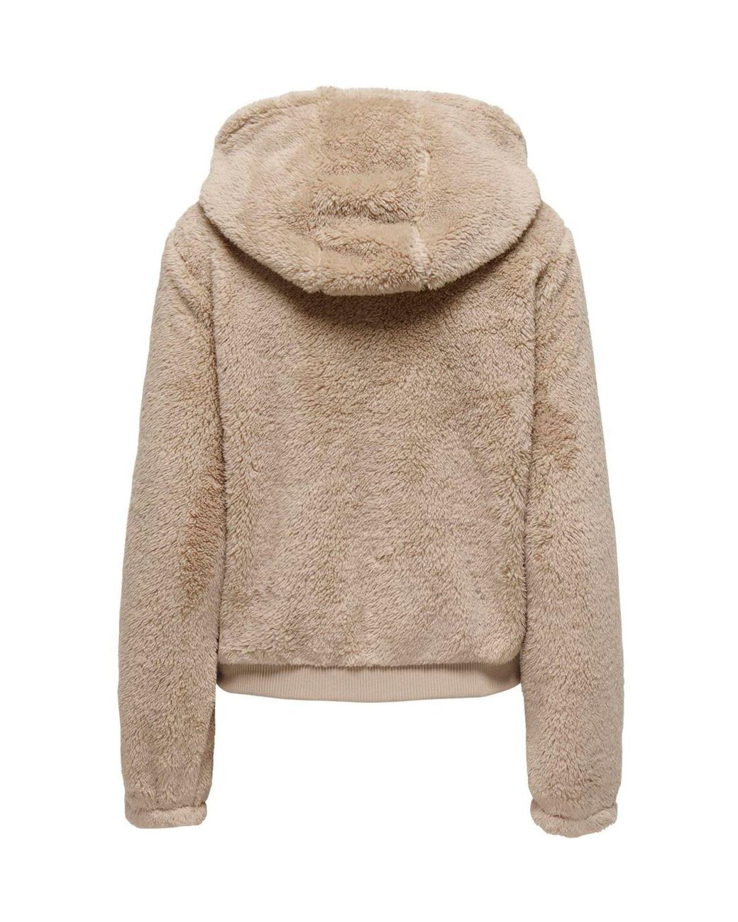 ONLY Natural Zip Through Hooded Teddy Jacket